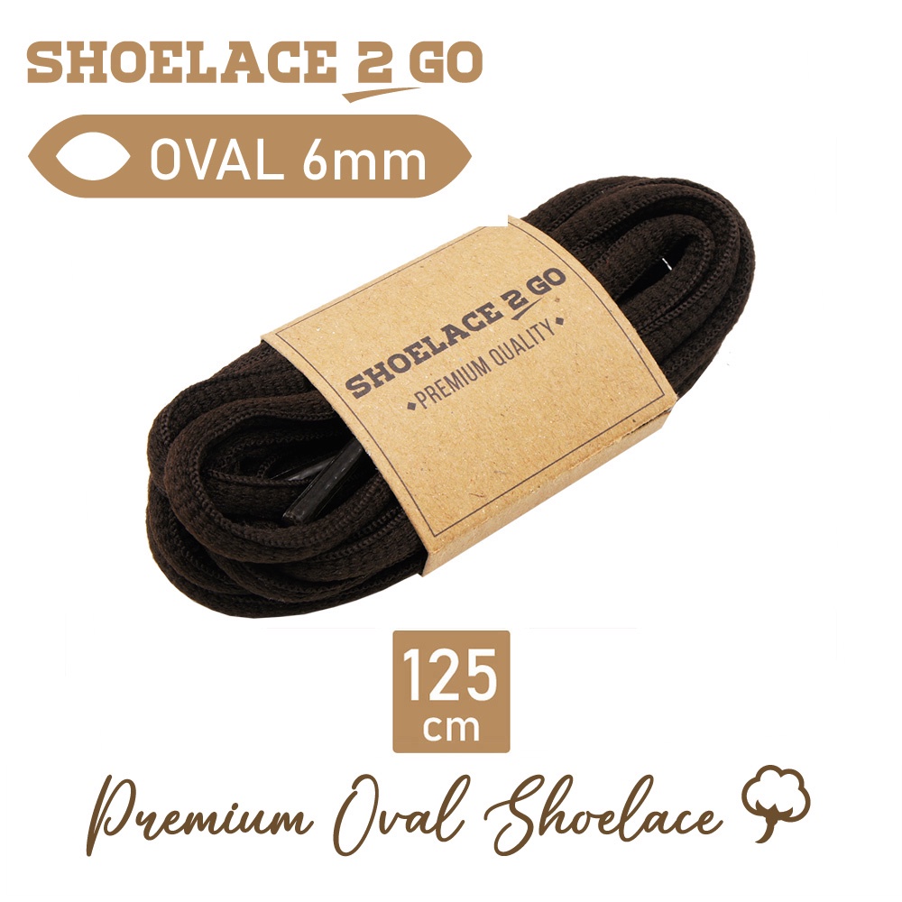 SHOELACE 2 GO PREMIUM TALI SEPATU LONJONG OVAL C1 - DARK BROWN - 125CM