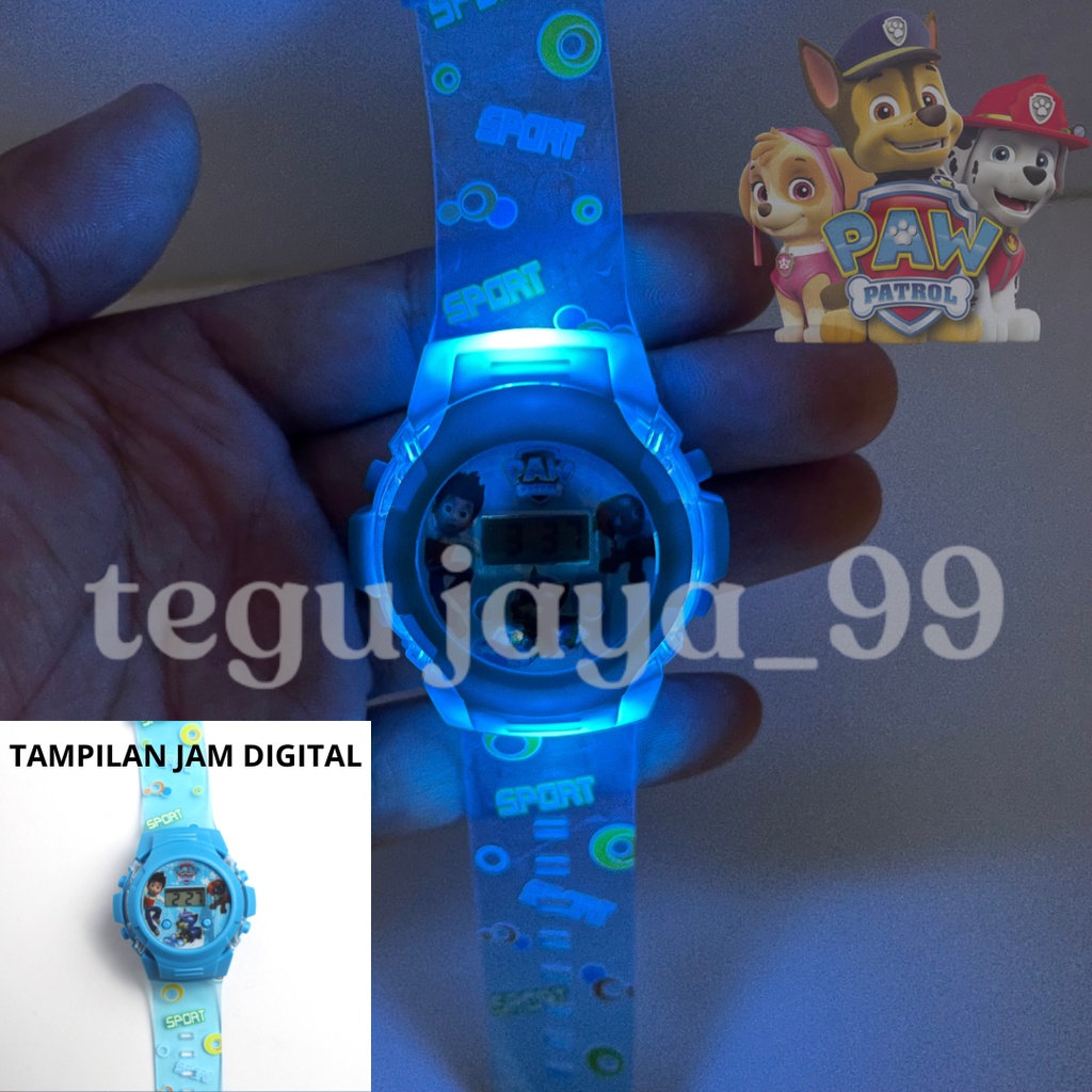 TERBARU!!! JAM TANGAN ANAK LAKI-LAKI LAMPU LED DAN MUSIK KARAKTER KARTUN TE0114