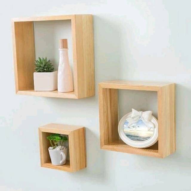Rak dinding minimalis kotak 3 in 1