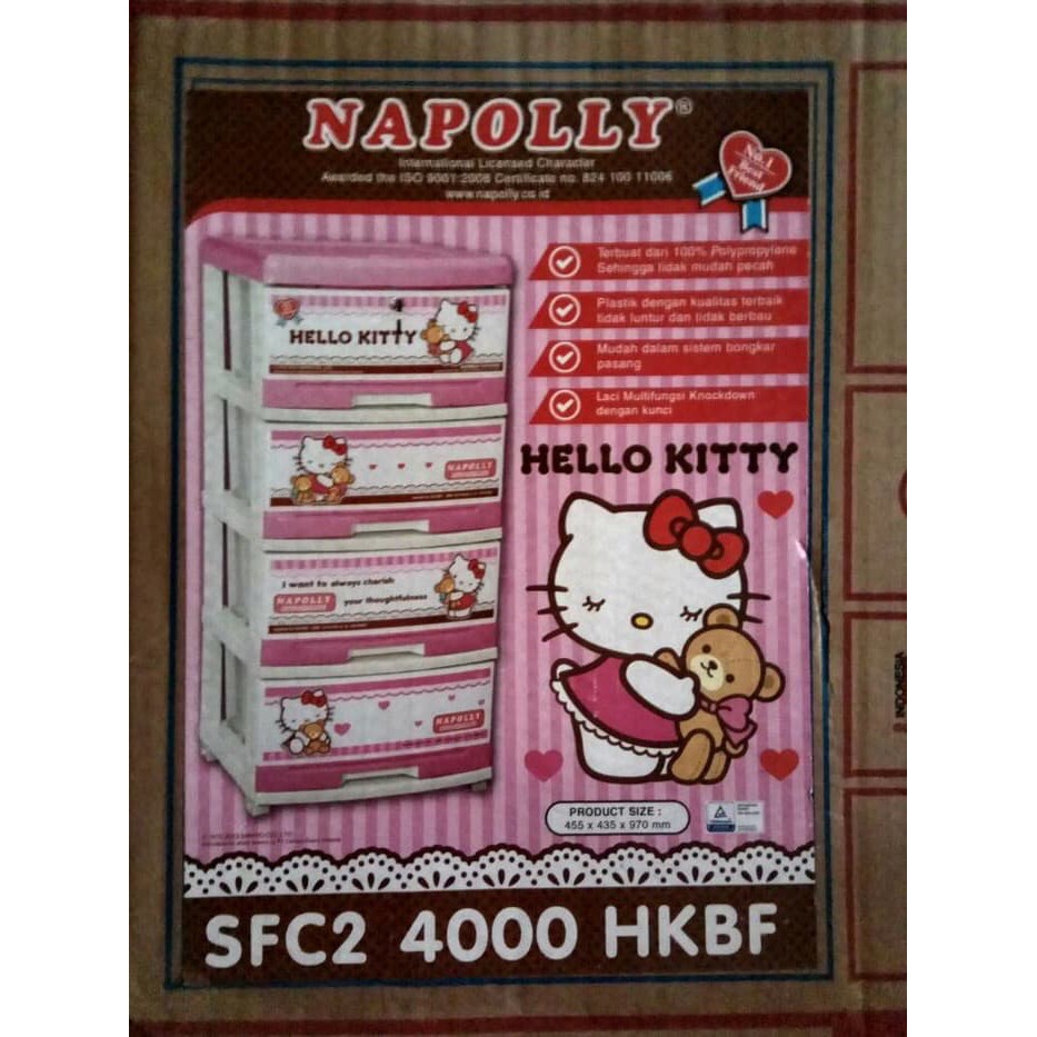 lemari plastik hello kitty susun 4 napolly
