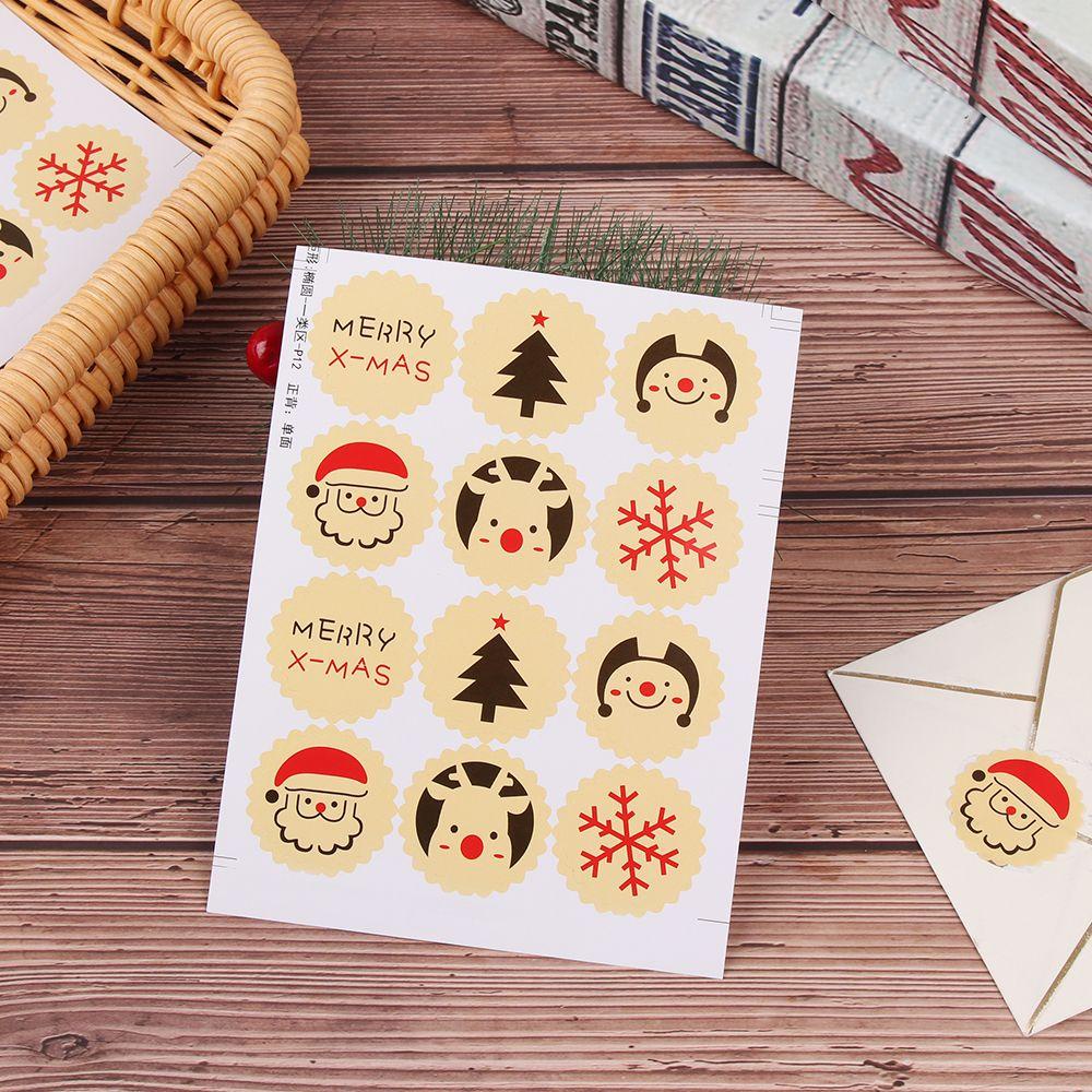 Stiker Segel Nanas Xmas Deer Snowflake Baking Seal Hadiah Diposting