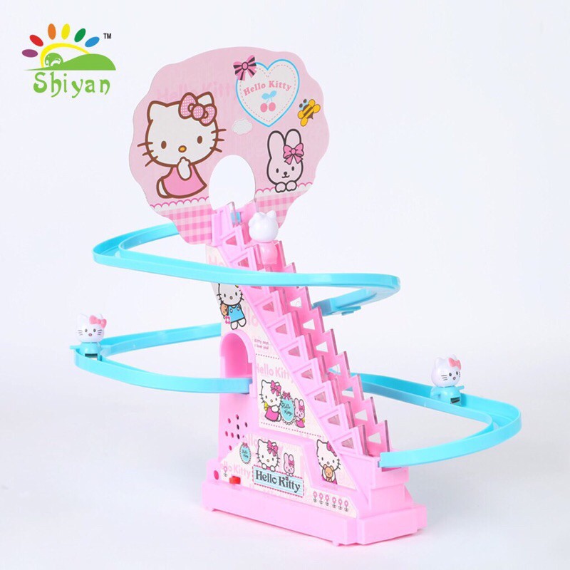 Mainan tangga rel berkarakter dengan seluncur dan musim