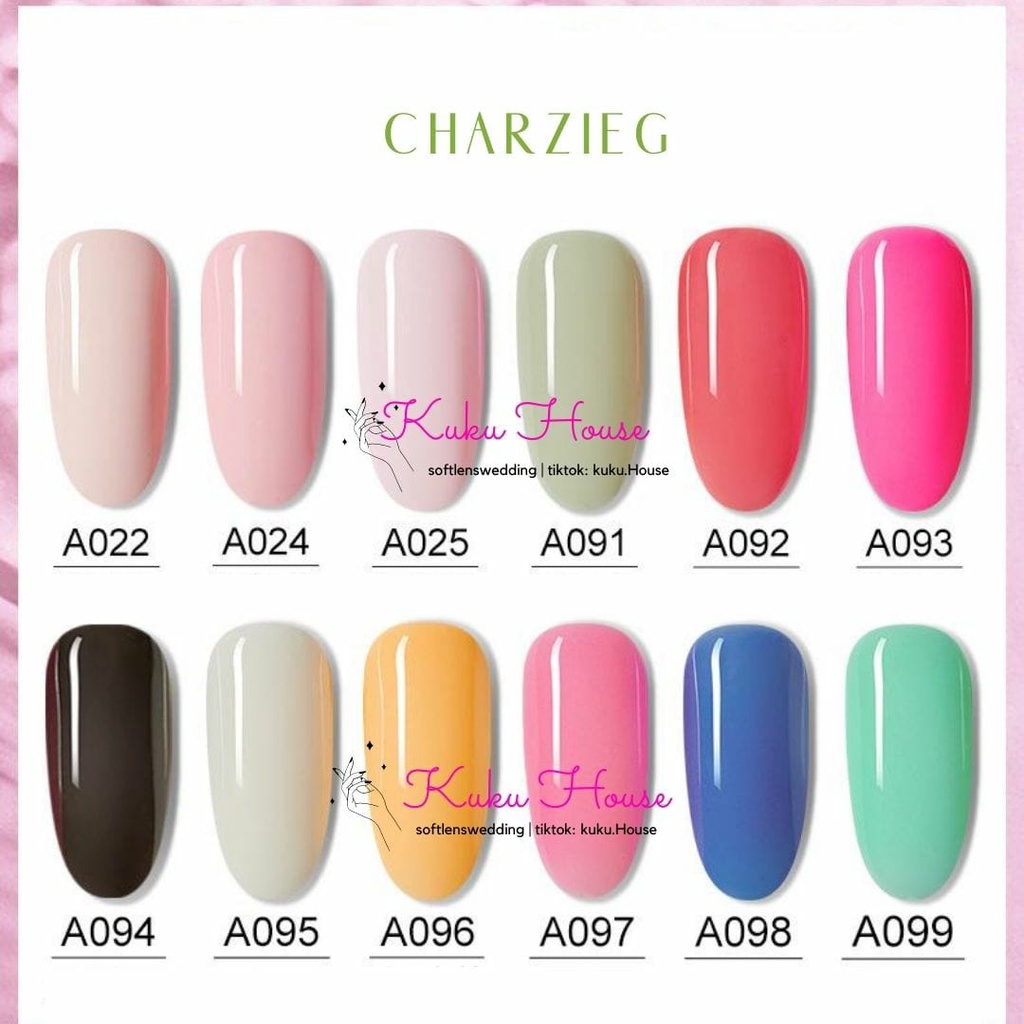 CHARZIEG 051-090 KUTEK UV GEL NAIL POLISH SOAK OFF 15ml BASE TOP MATTE MATT DOFF COAT Char Zieg