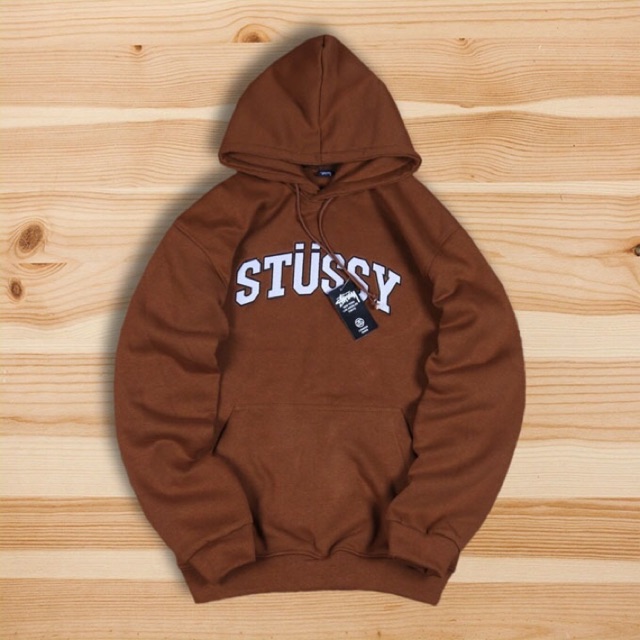 Hoodie Stussy Chenille Arch Logo Brown