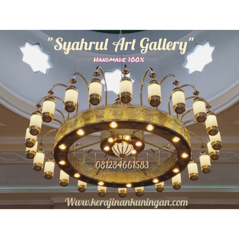 Replika Lampu Nabawi-Replika Lampu Madinah-Lampu Hias Kubah Masjid-Lampu Masjid Bagus 3 meter