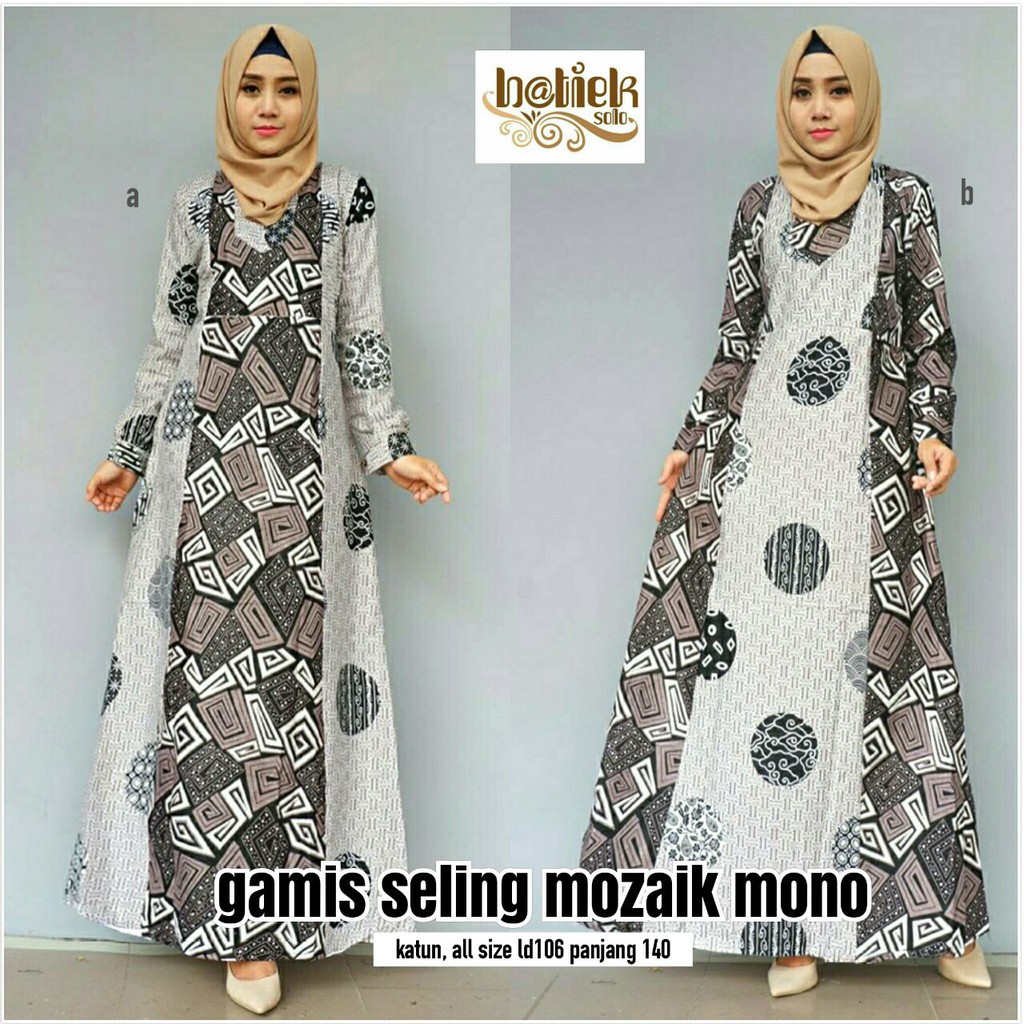 Batik Solo Gamis Seling Mozaik Mono Batieksolo Batik SOLO PREMIUM MODERN