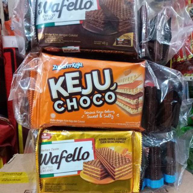 Roma Wafello 48g all variant,1 Bag isi 10 pcs  + bonus 3 pcs Wafer Choco Blast  21grm