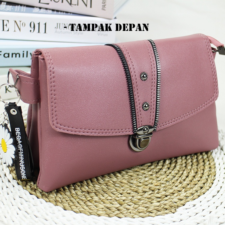 TUAH SLIMBAGS ( NEW / HARGA GROSIR ) Tas Clutch Dua Ruang Premium Series High quality IW 16 / Tas Selempang Wanita / Dompet HP Dan Uang Wanita Terbaru Kekinian &amp; Terlaris