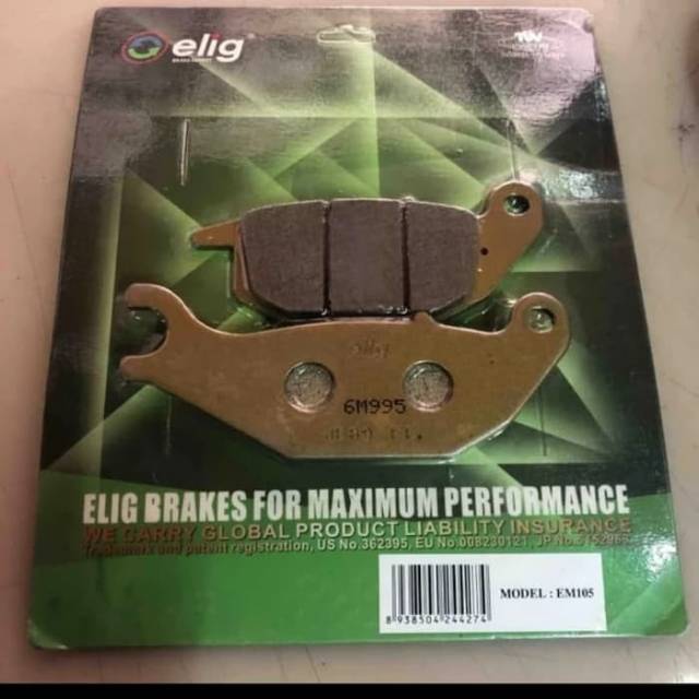 Diskpad kampas rem cakram belakang supra x 125. Satria fu. Tiger. Vixion. Jupiter mx elig