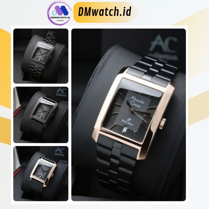 jam tangan pria dan wanita alexander cristie original ac1019 tali rantai dan kulit model terbaru gar