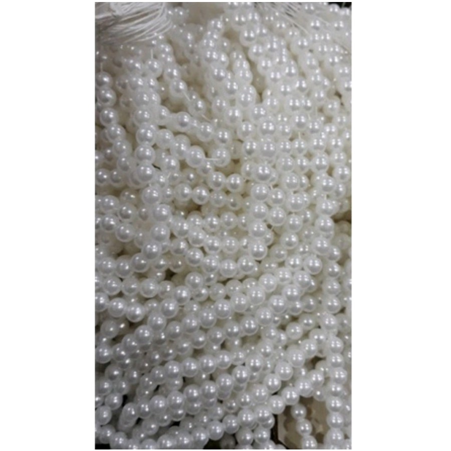 1PON Mote Mutiara Berat 6mm-450 GRAM Mote Mutsin Berat - Putih, 1 PON / 450GRAM