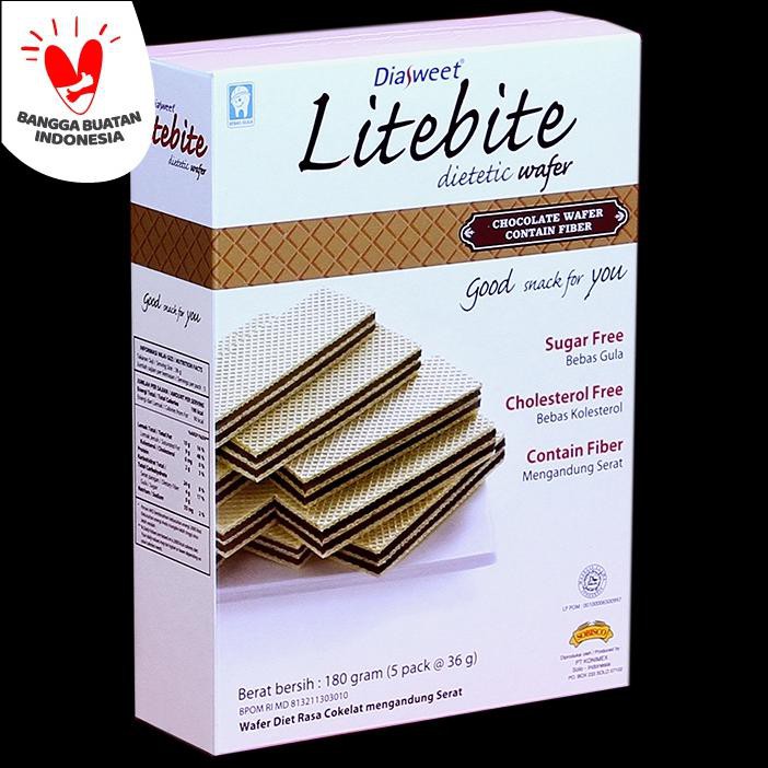 

DIASWEET LITEBITE WAFER COKLAT 2 DOS BONUS 1 BEBAS GULA KAYA SERAT