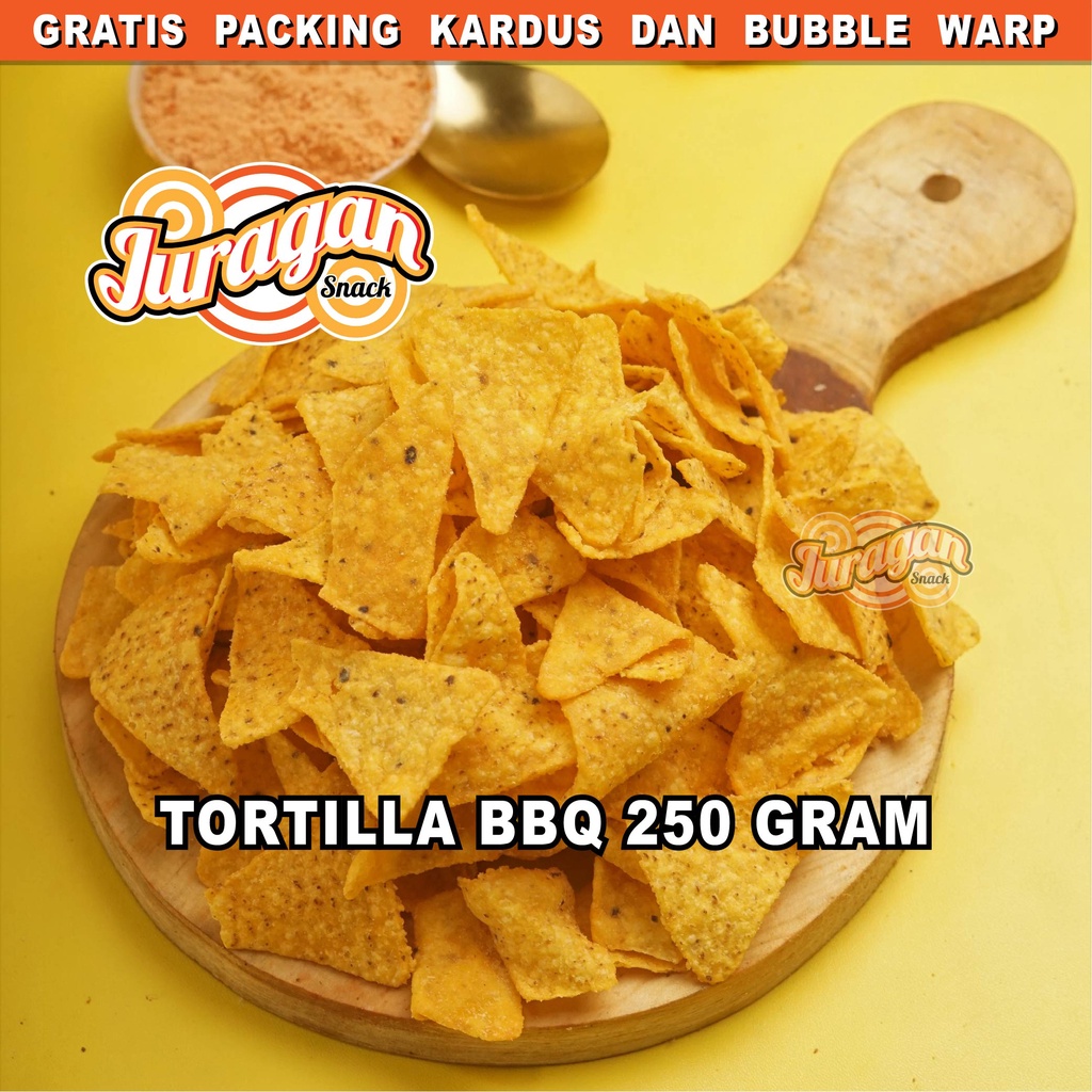 

KERIPIK TORTILLA BARBAQUE 250 gram snack kiloan makanan ringan jajanan cemilan camilan asin gurih murah