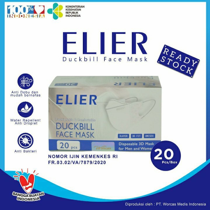 MASKER DUCKBILL BELIER BOSON  20 PCS KEMENKES ORIGINAL