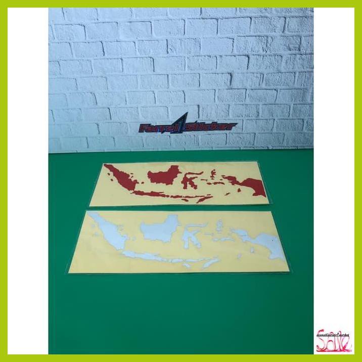 

STICKERWALL- STIKER PETA STICKER INDONESIA 15 X 5CM - MERAH -ASLIIII.