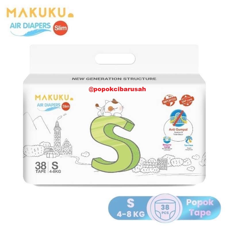 Makuku Sap DIapers Slim Tape S38/popokcibarusah