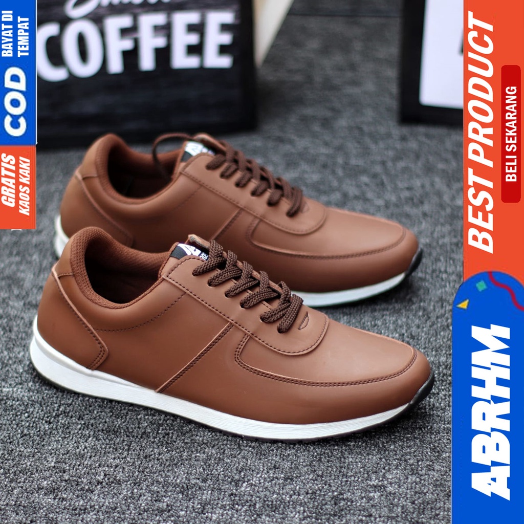 Abrhm Prey - Sepatu Sneakers Casual Pria Kerja Hitam