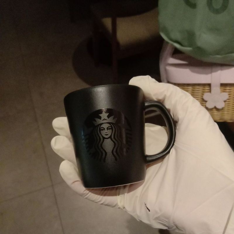 mug demitize starbucks gelas black hitam putih