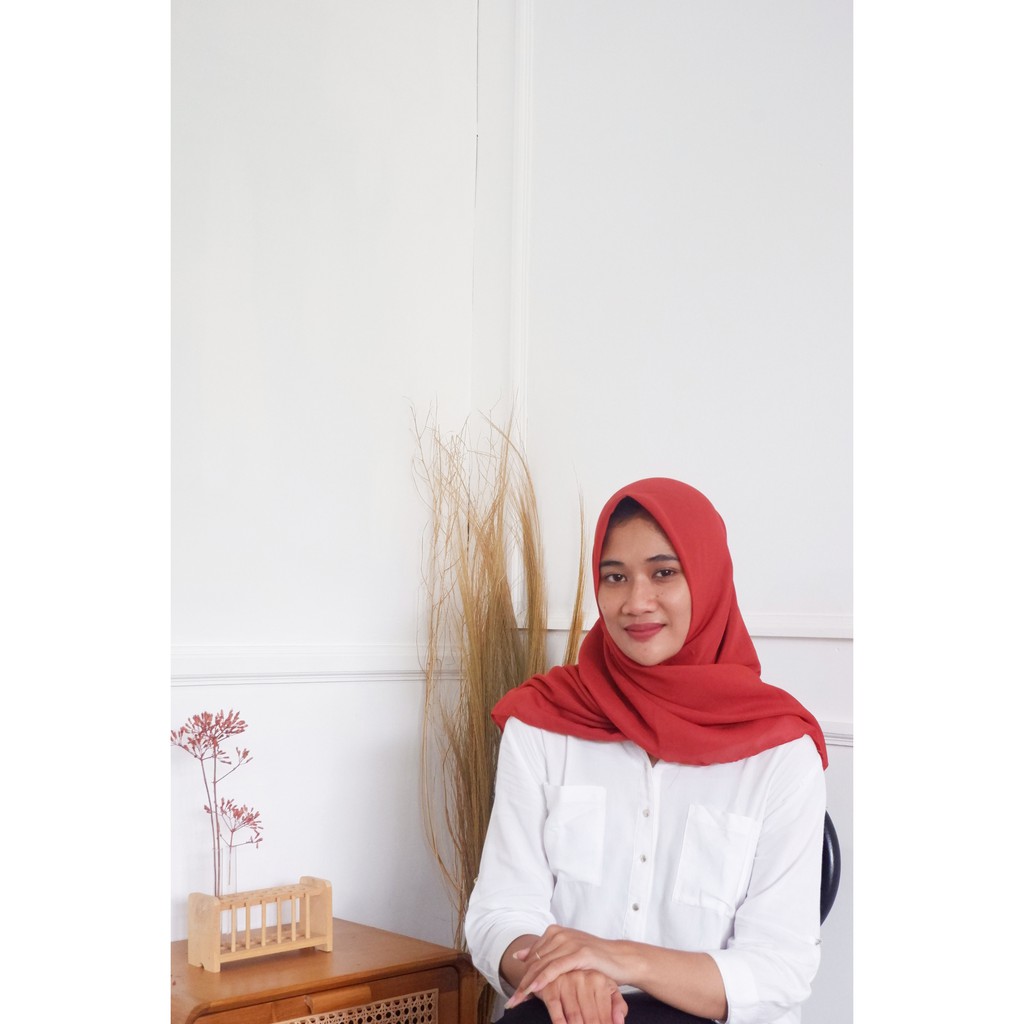 50 warna BELLA SQUARE JILBAB SEGI EMPAT POLLYCOTTON-bella teracota