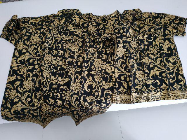 Couple Batik Ayah Anak Motif Prada Emas Size Anak Terlengkap