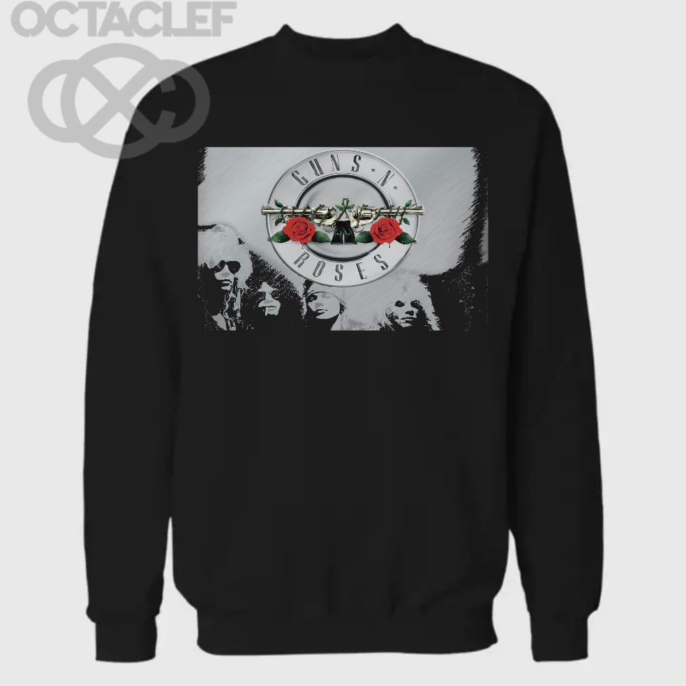 OCTACLEF Crewneck Sweatshirt Outerwear Sweater Printing DTG Music Band Musisi GNR Slash Unisex