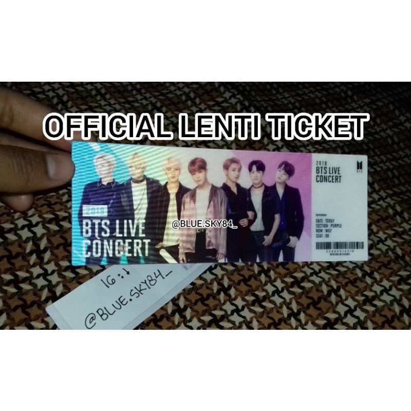 Official lenti ticket bts