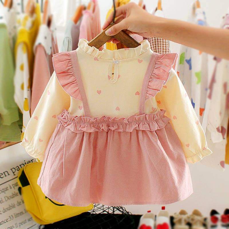 Dress Baby Dengan Jepitan Rambut Love Peach