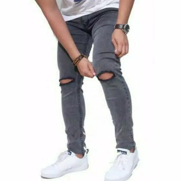 Celana Jeans Pria Sobek - abu