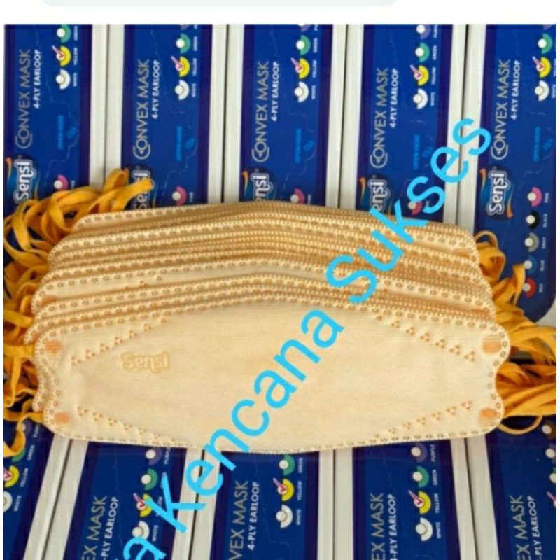 Masker Sensi Convex 4 Ply Warna Kuning isi 20 Pcs