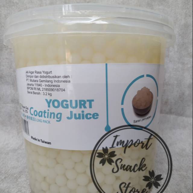 Jual Topping Boba Yogurt Coating Juice / Boba rasa Yogurt Taiwan Drink Indonesia