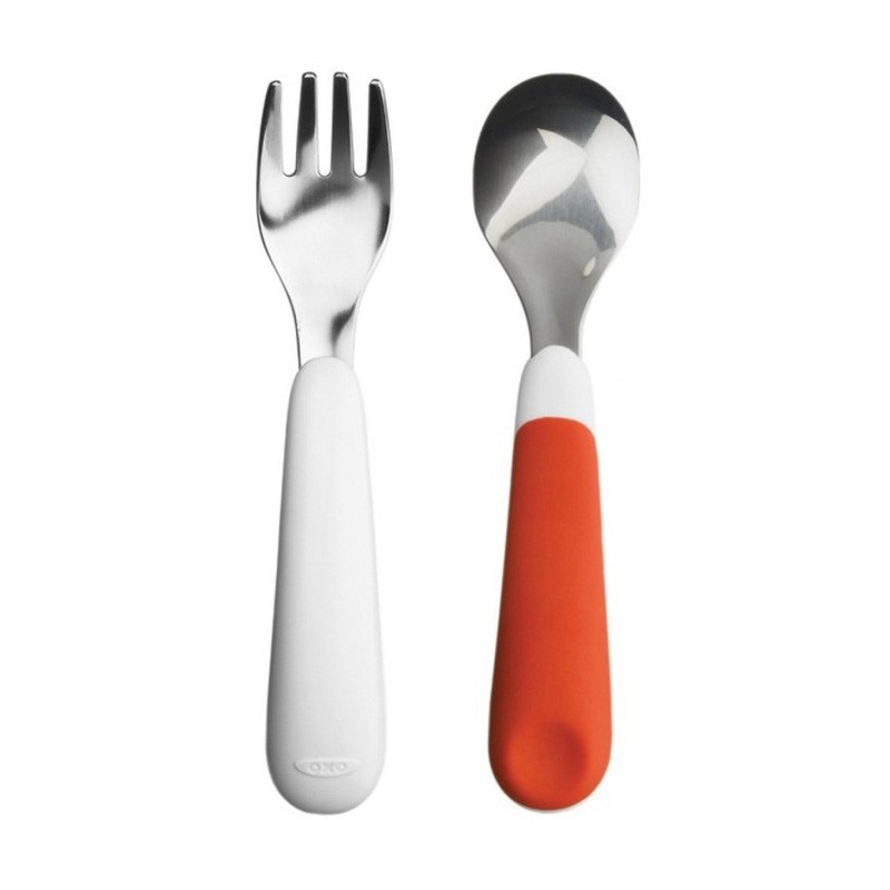 OXO Tot Fork &amp; Spoon Set - Orange