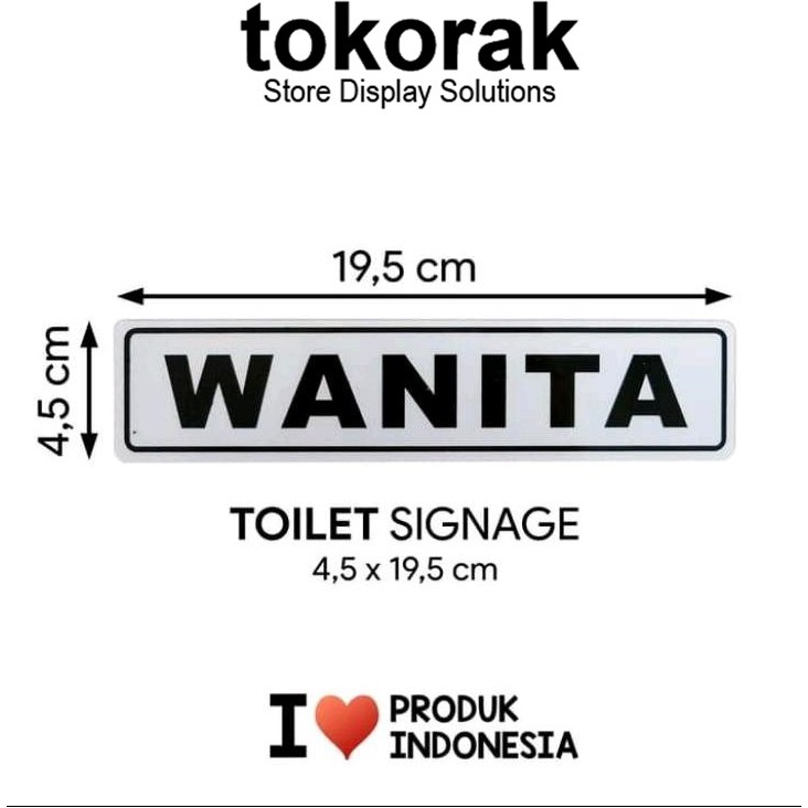 SIGNAGE WANITA 4,5CM X 19,5 CM SIMBOL LOGO PERINGATAN