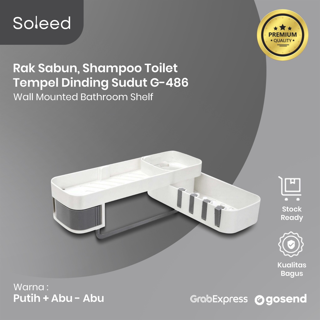 RAK SABUN SHAMPOO TOILET KAMAR MANDI TEMPEL DINDING SUDUT G-486