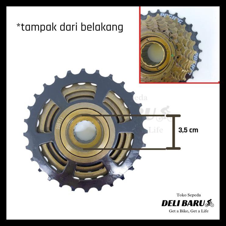 UNIK Freewheel 7 speed gir belakang susun sepeda MTB lipat pacific