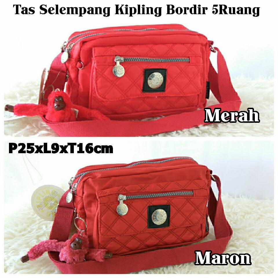 TAS SELEMPANG KIPLING BORDIR 5RUANG