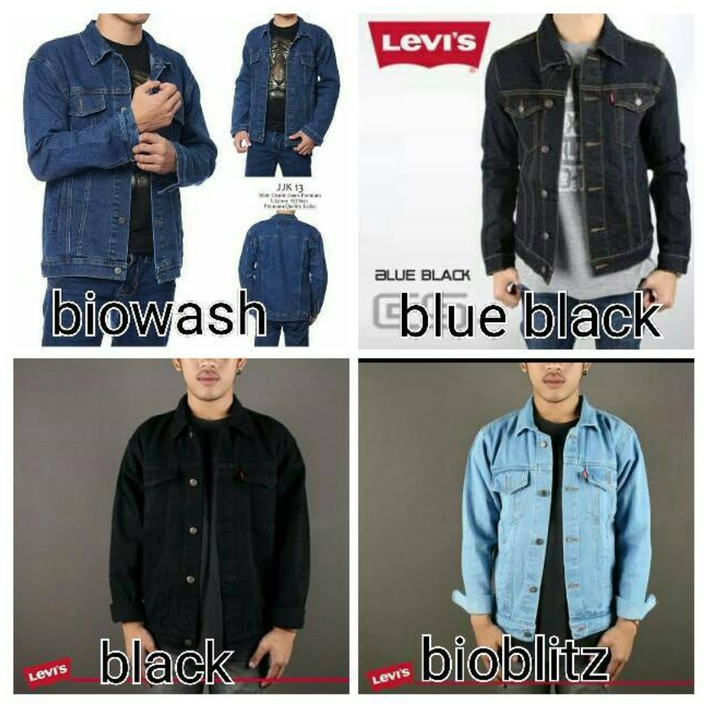 Terbaik.. Jaket Levis Cowok Motif Sobek Bioblitz/Birumuda Biowos  VO900 | |