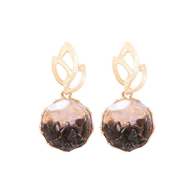 LRC Anting Fashion Alloy Resin Round Earrings D16737