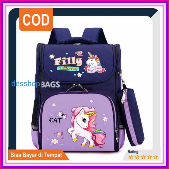 Tas Anak Perempuan/ Tas Anak Sekolah Sd/ Tas Ransel Anak/ Tas Set Kotak Pensil/ Tas Import Desshopba
