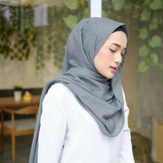 Waffle shawl green grey original by lozy hijab