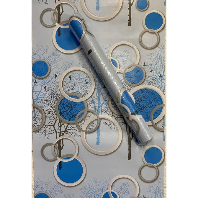 COD Wallpaper dinding Motif Polkadot Biru / Wallpaper Dinding Murah