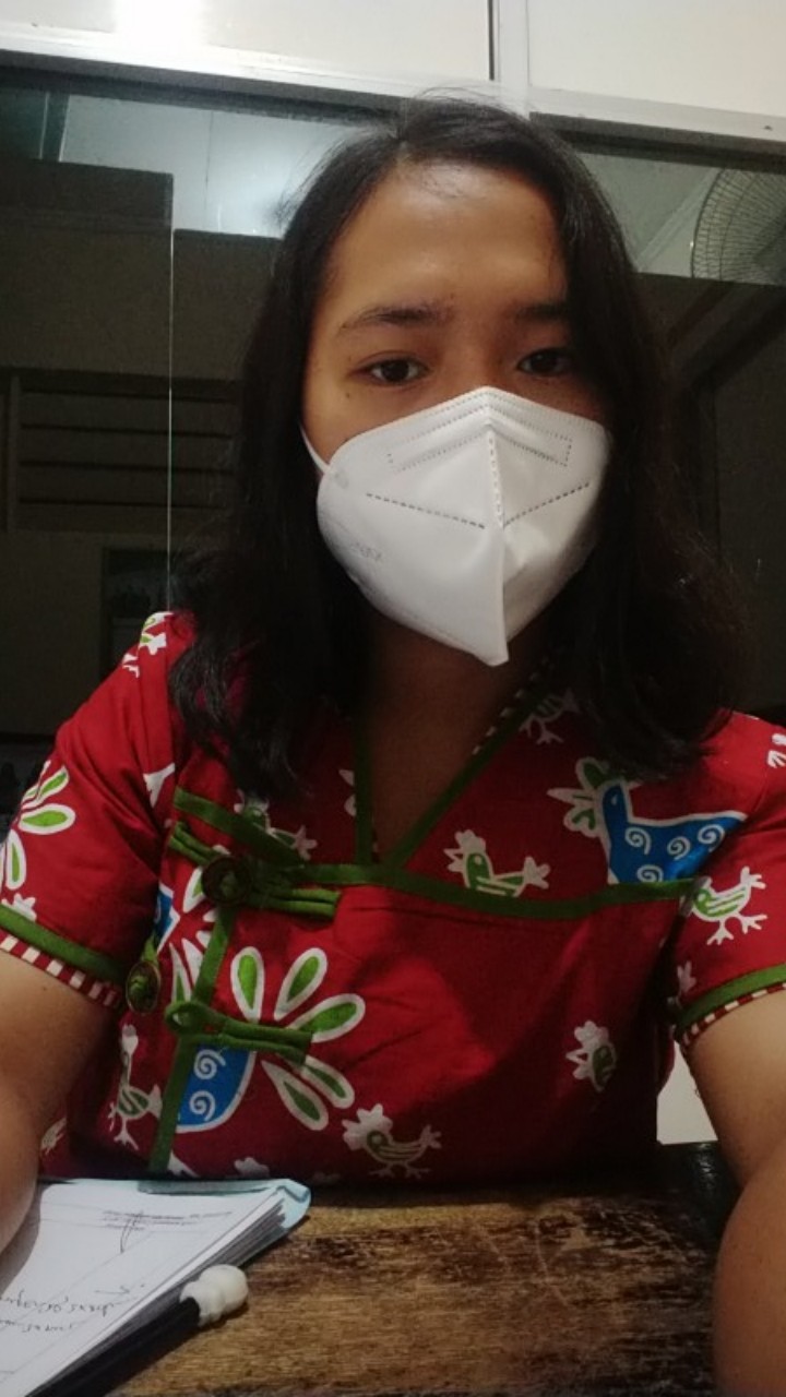 Tey-17 Batik Wanita Asj Sa Hrb026 Kenongo Kemeja Merah Pendek