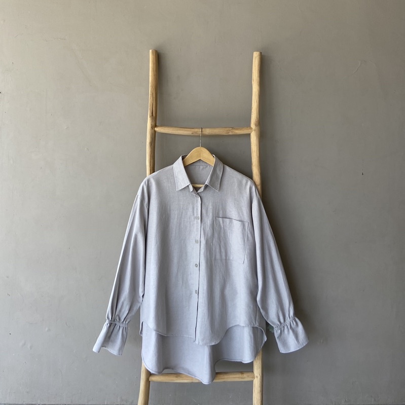 Kemeja Linen Oversize Kerut - 003 Shirt Oversize Linen Kemeja Basic Linen