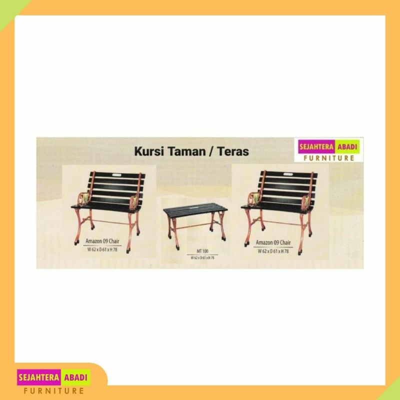 Kursi Meja Taman - Kursi Teras - Kursi Kayu - Meja Kayu - Kursi Besi Tempa - Kursi Outdoor amazon 09