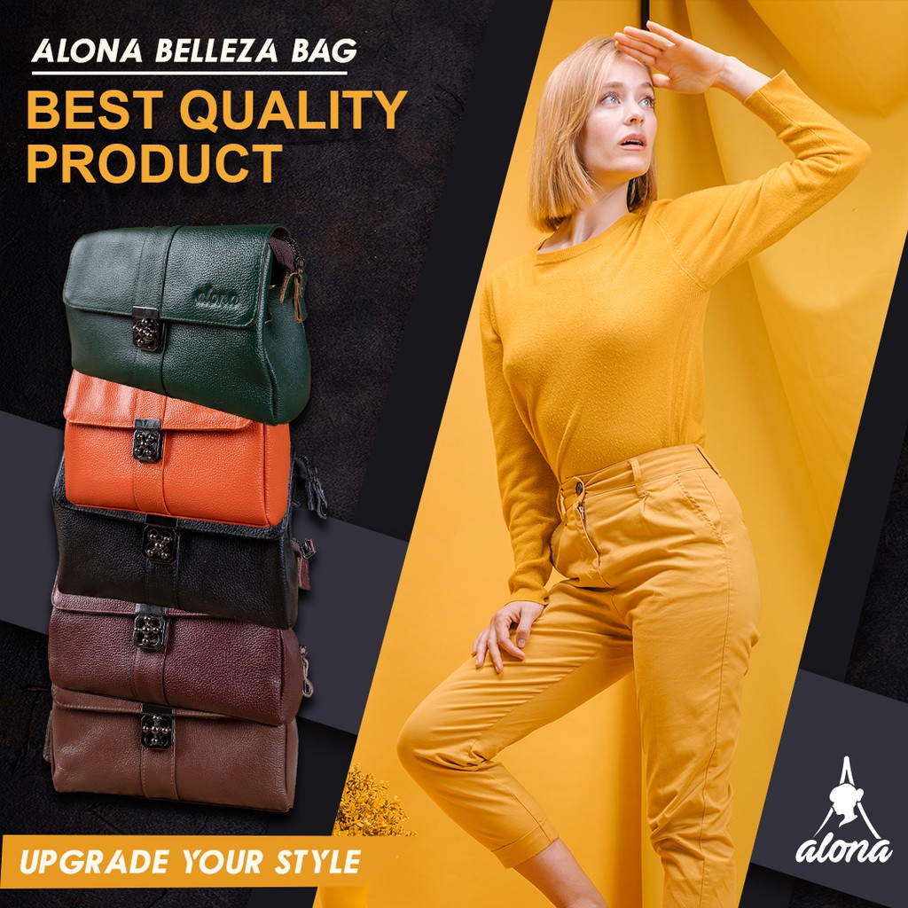 TAS SELEMPANG CLUTCH POUCH KULIT ALONA BELEZZA BAG