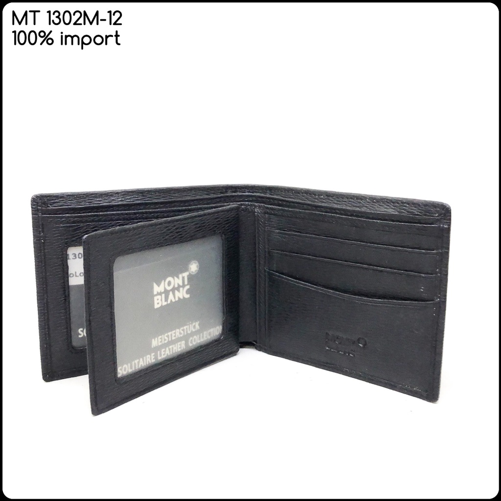 dompet kulit pria M series warna hitam dompet import super premium dapat box bahan kulit sapi