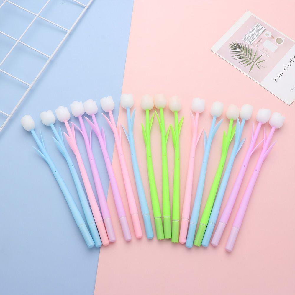 Populer 5pcs Gel Pulpen New Bunga Mawar Rollerball Anak Berubah Warna