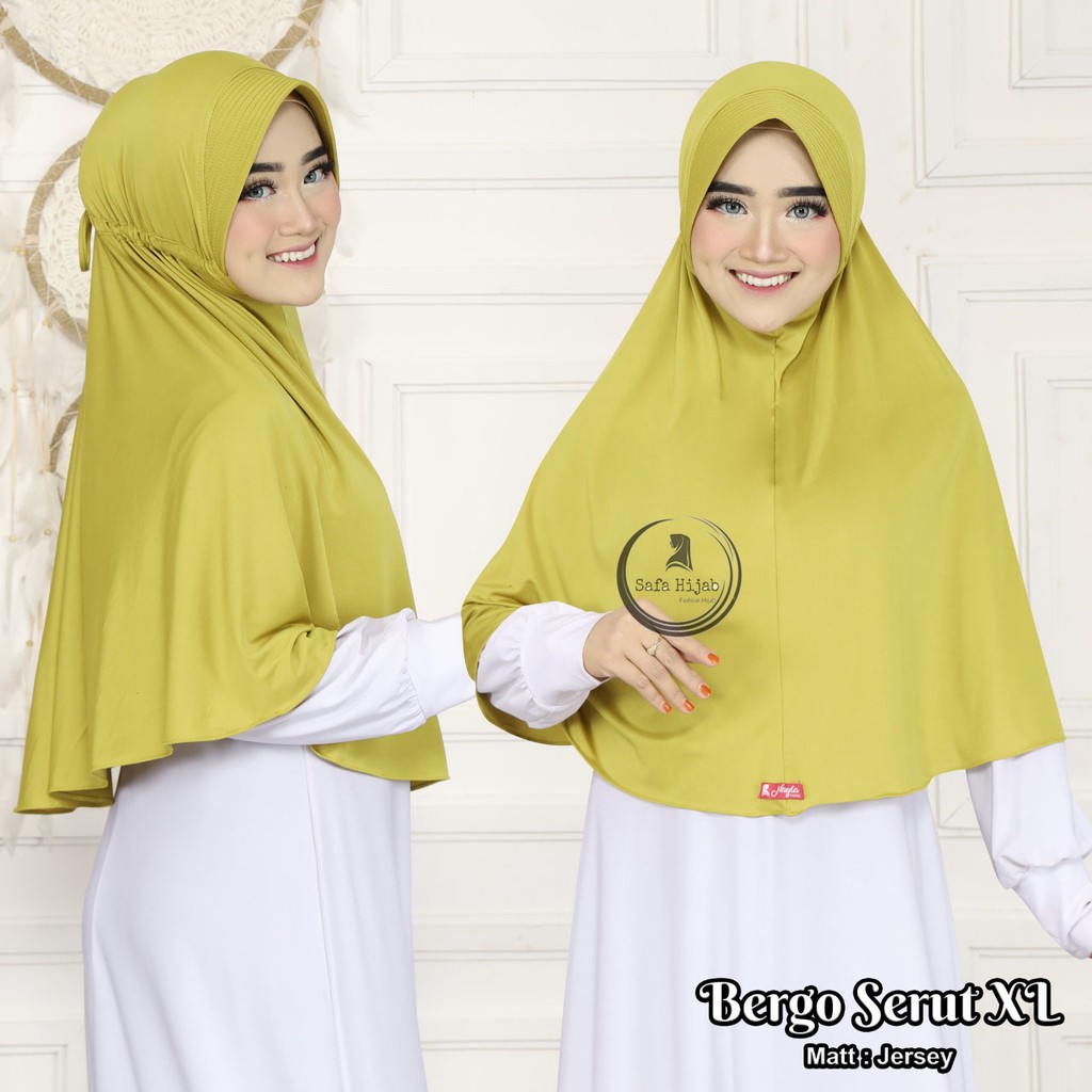 Bergo Serut XL Kerudung Instan Bergo Serut Hijab Bergo serut jersey Termurah Safa Hijab