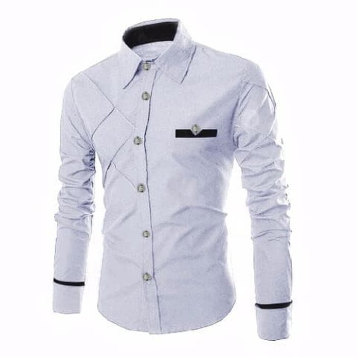 [KEMEJA GIORDANO WHITE SC] kemeja pria katun stretch putih