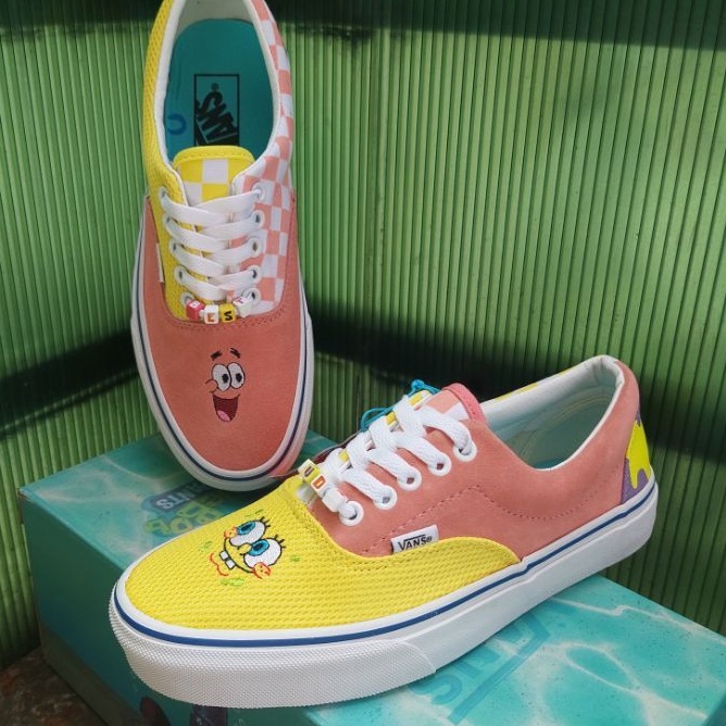 VANS ERA X SPONGEBOB BEST BUDS BEST FRIENDS PINK YELLOW GRADE ORIGINAL