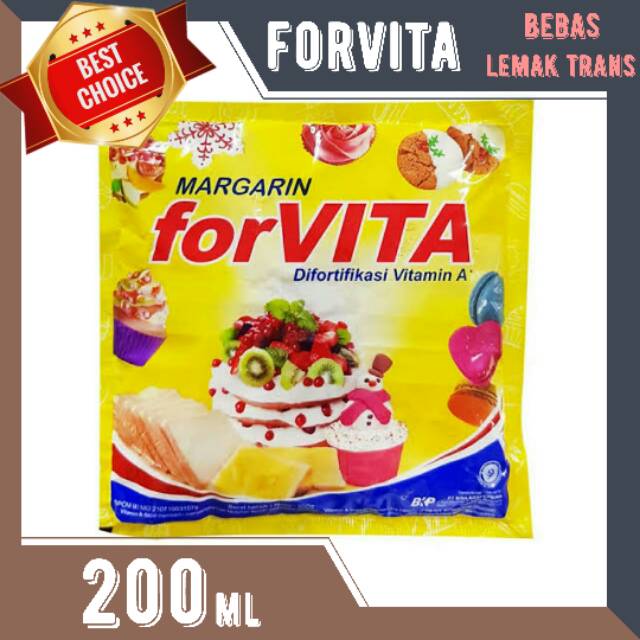 

Margarin FORVITA 200 g bebas lemak trans, mentega 200g